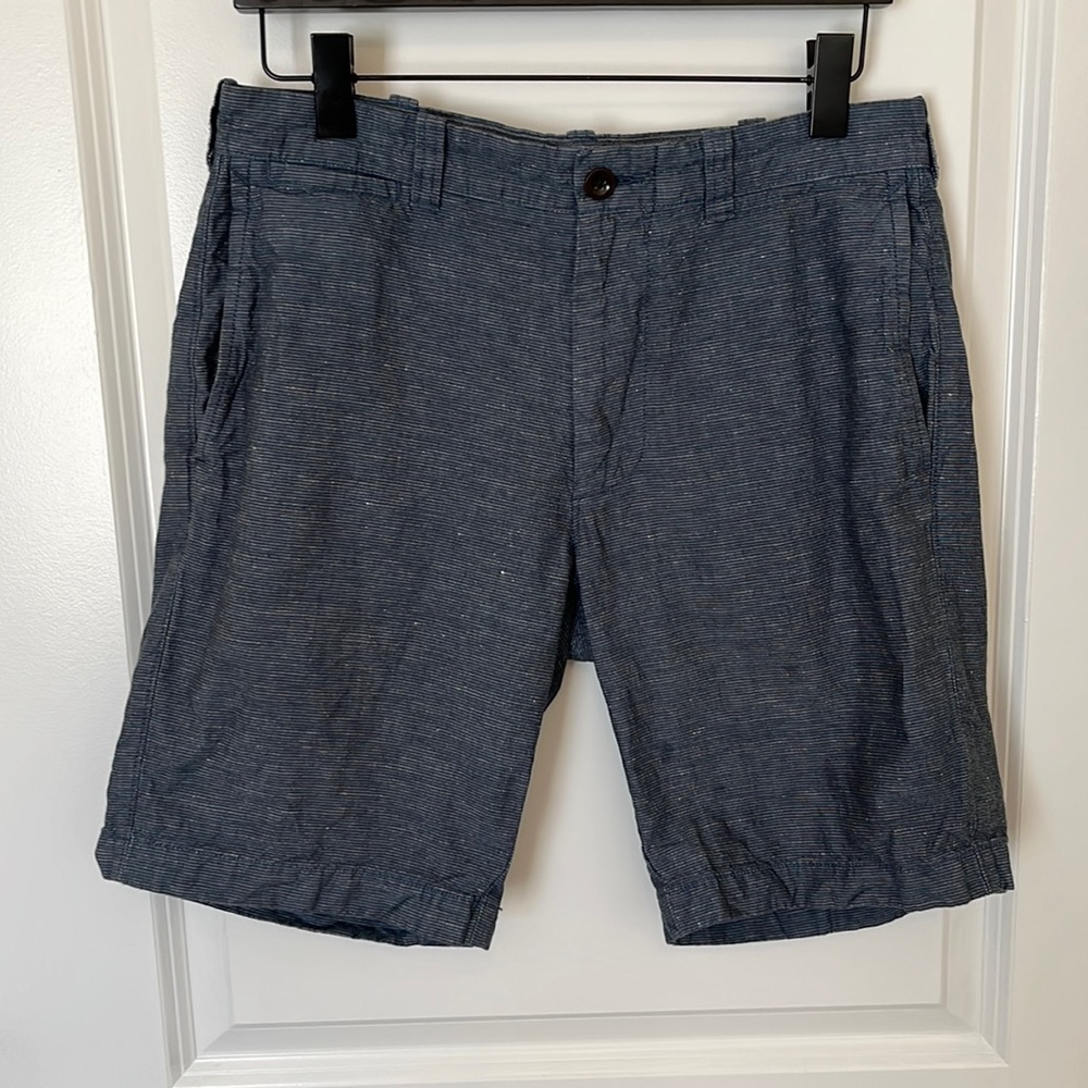 J. Crew Blue Baird McNutt Men's Irish Linen Shorts 9 inch Inseam Waist Size 30